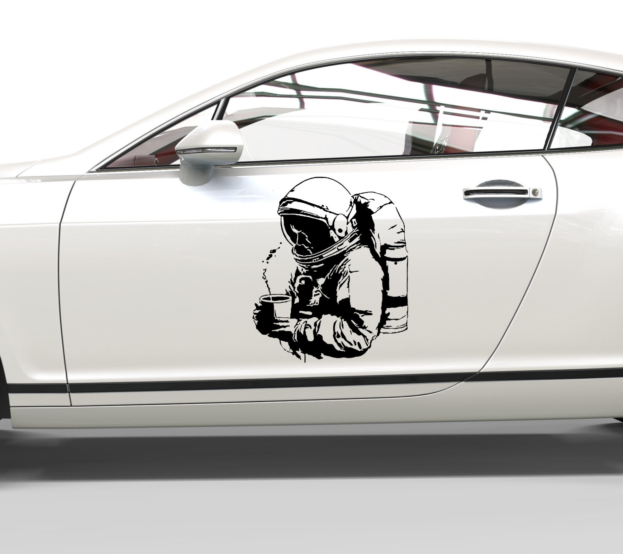 46153 Astronaut mit Kaffee Aufkleber